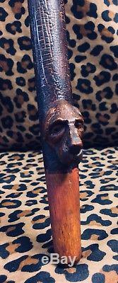 Civil War Carved Folk Art Walking Stick Cane Indian G. A. R. Cavalry 1866-1890