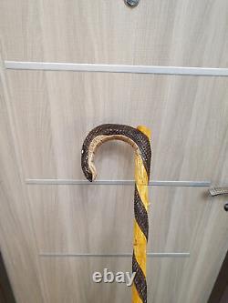 Cobra snake walking stick, handmade, wood carved Cobra snake walking cane