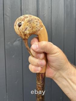 Collectors Hand Carved Curlew Head Walking Stick On Blackthorn Shank