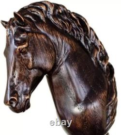 Custom Carved Horse Walking Stick Fancy Walking Cane Hand Carved Wooden Walking