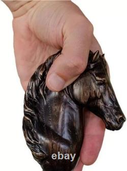 Custom Carved Horse Walking Stick Fancy Walking Cane Hand Carved Wooden Walking