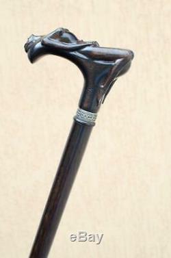 Custom Walking Cane NYMPH Fashionable Walking Stick Hand Carved Oak Wood Walking