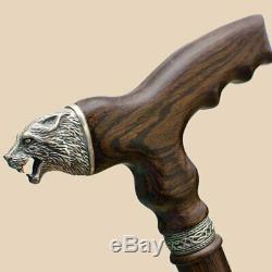 Custom Wolf Walking Cane for Men Wooden Walking Sticks Canes Vintage Hand Carved