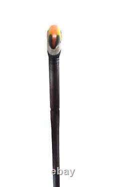 Custom wood walking cane toucan head handle, hand carved cane for bird lovers