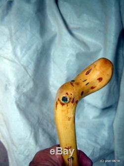 DOGWOOD SMILE-DUCK SHILLELAGH Root Cane walking-stick twisty carved barkjewels