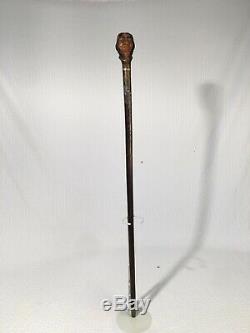 Dartmouth 1924 Mascot Carved Wood Indian Head Walking Stick Griffin Graduation