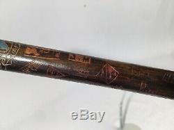 Dartmouth 1924 Mascot Carved Wood Indian Head Walking Stick Griffin Graduation