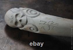 Dead Skull Handle Handmade Carved Handle Solid Walking Cane Black