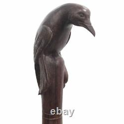 Dengers Bird Hand handle Carved Top Cane Wooden Cane Walking Stick Vintage Gifts