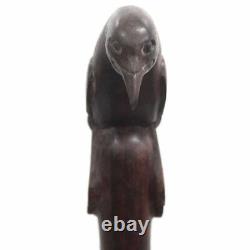 Dengers Bird Hand handle Carved Top Cane Wooden Cane Walking Stick Vintage Gifts