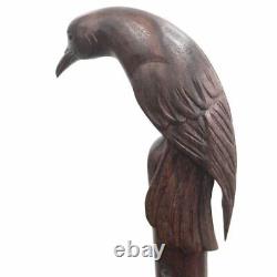 Dengers Bird Hand handle Carved Top Cane Wooden Cane Walking Stick Vintage Gifts