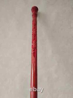 Derby Style Custom Carved wooden walking stick for men and women