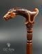 Designer Art Wooden Cane Walking Stick Horse with Saddle Animal Wood Carved