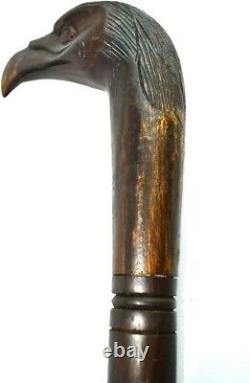 Designer Cane Eagle Head Wooden Hand Carved Walking Stick For Men Women Gift