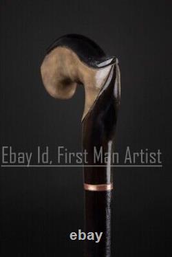 Designer Handle Wooden Walking Cane For Men Hand Carved Walking Stick Gift