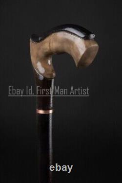 Designer Handle Wooden Walking Cane For Men Hand Carved Walking Stick Gift