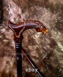 Designer Horse Head Hand Carved Walking Cane Unique Walking Stick Crafted Wood