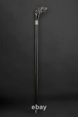 Designer Walking canes Walking Stick Black Wolf Walking cane Hand Carved