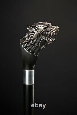 Designer Walking canes Walking Stick Black Wolf Walking cane Hand Carved