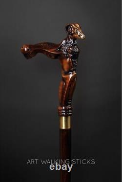 Designer Walking canes Walking Stick Ram Exclusive Walking cane Hand Carved Gift