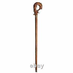 Dragon Cane Design Wooden Walking Stick Designer Brown Hand Carved Cane Stick