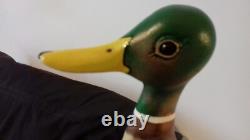 Duck Handle Walking stick, Hand carved wooden Mallard