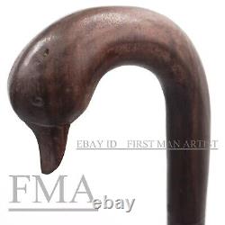 Duck Head Handle Walking Cane Stick Hand Carved Wooden Walking Stick