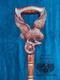 Dynamic Serenity Handcrafted Wooden Carved Cane with Eagle and Snake Motif Best