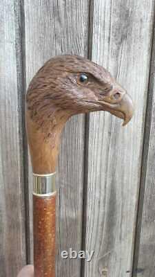 Eagle Hand Carved Walking Stick Cane Wooden Eagle Handle Design Walking Cane