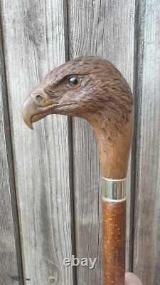 Eagle Hand Carved Walking Stick Cane Wooden Eagle Handle Design Walking Cane