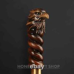 Eagle Hand Carved Wooden Walking Stick Eagle Handle Walking Cane Christmas Best