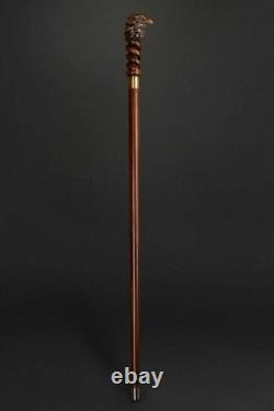Eagle Head Hand Carved Handmade Handle Wooden Walking Stick Cane Hiking