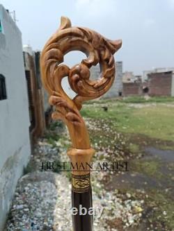 Eagle Walking Cane for Men Unique Carved Wood Walking Stick