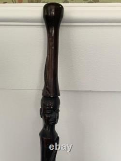 Ebony African Carved Walking Stick