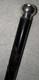 Edwardian Walking Stick Cane Carved Shaft Hallmarked Silver Top 1911 B H Britton
