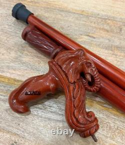 Elephant Cane Wooden Walking Stick Ergonomic Palm Grip Handle Wood Carved cane