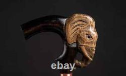 Elephant Head Wooden Walking Stick Hand Carved Walking Cane For Men Women Gift