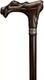 Ergonomic Hand Carved Wooden Walking Stick Cane Skull Head Palm Grip Handle