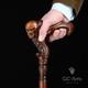 Ergonomic Skull Wooden Walking Cane, Handle Wood Carved Walking Stick Gift