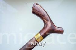 FOREST ART Walking Stick Wood CANE Carving Unique Art Brown Wooden Handmade Wood