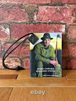 Fabulous Hand Carved Fox headed Hazel Shafted 51 Walking Stick by Ian Taylor