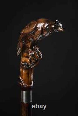 Falcon Walking Cane Fancy Hand Carved Cane, Best Canes for Animal Lovers