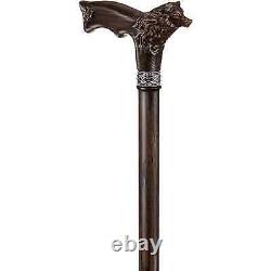 Fancy Carved Wolf Walking Cane Stick Wooden Stylish Men's Canes Sticks