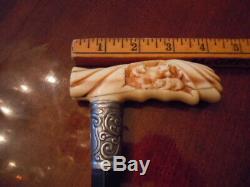 Fantastic, antique carved three bears walking stick, cane, 36 In, THE BEST
