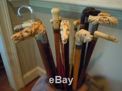 Fantastic, antique carved three bears walking stick, cane, 36 In, THE BEST