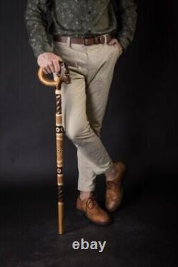 Fashionable Walking Cane For Men, Walking Sticks Fancy Hand Carved, Designer