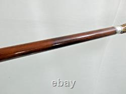 Finest Antique Walking Cane Stick Dear Antler H0rn Carved Handle Monkey & Snake