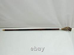 Finest Antique Walking Cane Stick Dear Antler H0rn Carved Handle Monkey & Snake