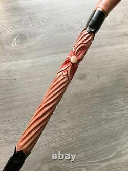 Flamingo Walking Stick Pink Handmade Wooden Cane for Gift Handcrafted Cain