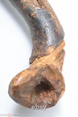 French Antique Beech Cane Walking Stick Folk Art Hand Carved Old Man Face